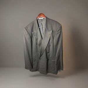 Hugo Boss Super‎ 100s Wool Tuxedo Style 42R Double Breasted Black Germany Saks